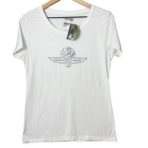 Indianapolis Motor Speedway White Short Sleeve Scoop Neck Graphic Tee size XL